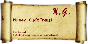 Muser Gyöngyi névjegykártya